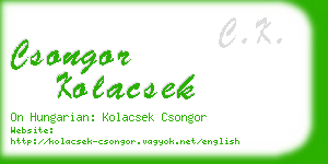 csongor kolacsek business card